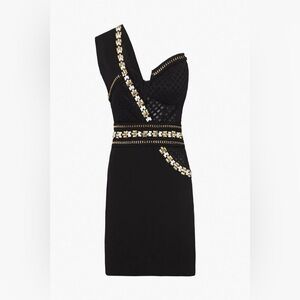 Sass & Bide • the EARLY BIRD black gold embroidered mini Dress